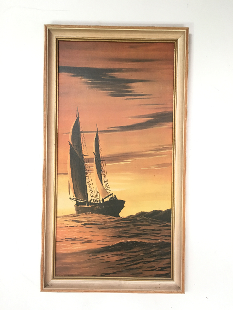 ARTWORK, Tropical Landscape (Medium) - Boat At Sunset